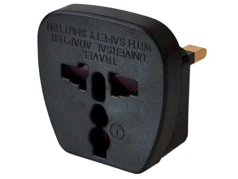 Adapter UK wtyk - POLSKA gniazdo - CZARNY