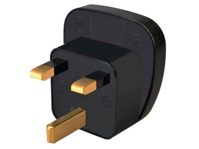 Adapter UK wtyk - POLSKA gniazdo - CZARNY