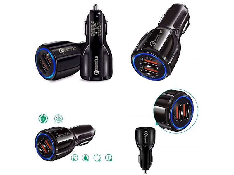 ŁADOWARKA SAMOCHODOWA 12-24V Quick Charge 3.0 