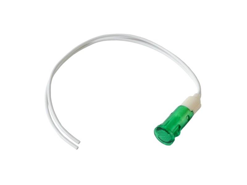 DIODA LED kontrolka 11,5mm 12V zatrzask zielona