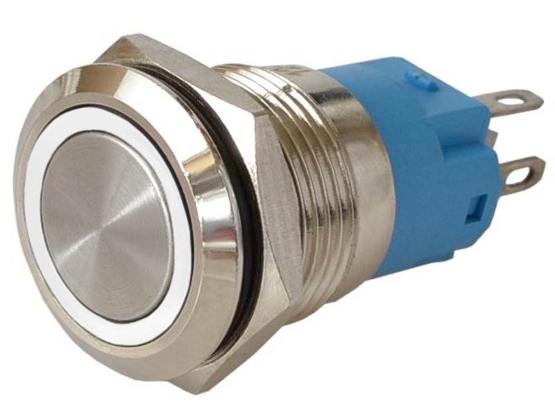 PRZYCISK WANDALOODPORNY LED CHWILOWY 22mm biały