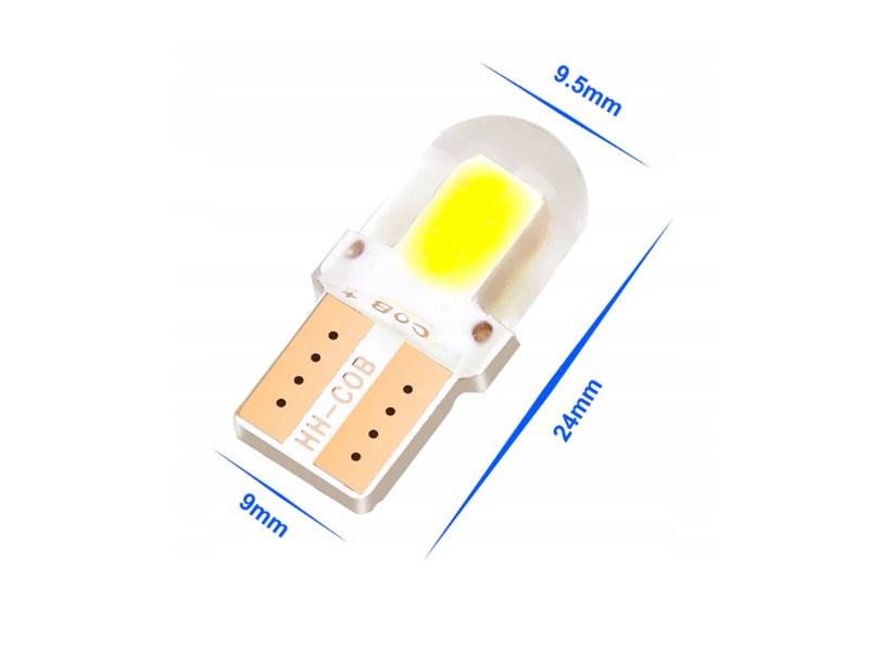 Żarówka samochodowa LED W5W T10 COB 1W