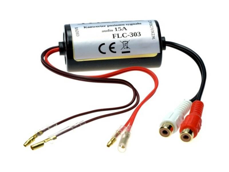 Konwerter sygnału głośnikowego audio / RCA - 30W