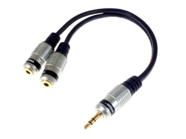 Adapter na kablu JACK 3,5 wt.- 2x JACK gn. VITALCO