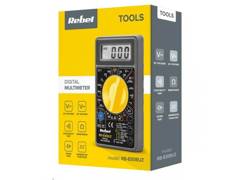 Miernik cyfrowy Multimetr DT830 + buzzer REBEL