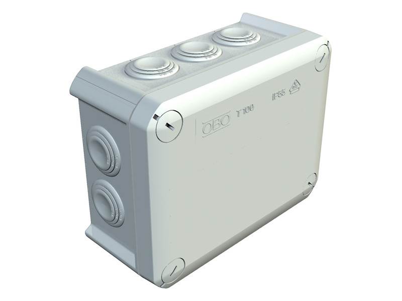 Puszka T100 natynkowa IP66 150x116x65mm - szara 