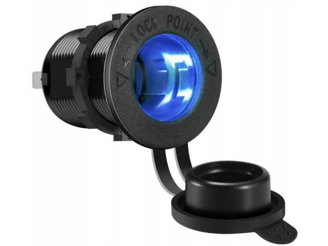 GNIAZDO ZAPAL. HERMETYCZNE POJEDYNCZE + LED blue