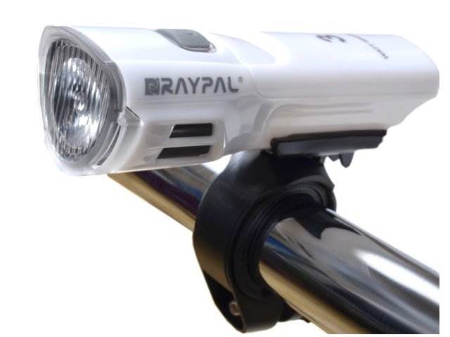 LAMPKA ROWEROWA LED + uchwyt - 3 tryby / BIAŁA
