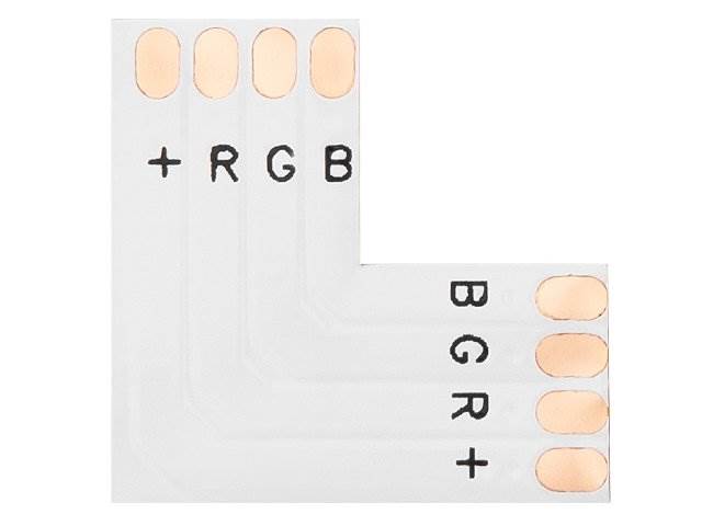 Konektor złącze taśmy LED RGB 10mm typ:L kątowe 4p