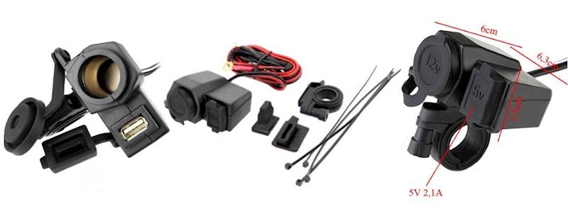 Gniazdo zapalniczki samochodowej MOTOR 12V +USB 5V