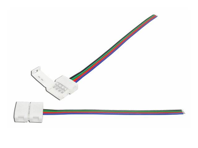 Złącze do taśmy LED RGB 10mm zatrzask z przewodem