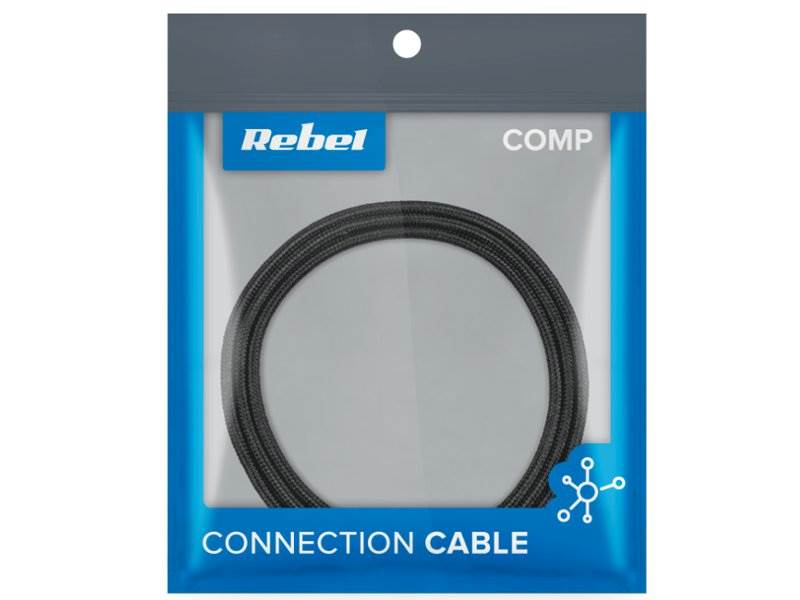 Kabel USB typ C czarny REBEL 1m