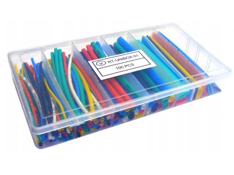 Rurki termokurczliwe zestaw 100 sztuk 10cm mixbox