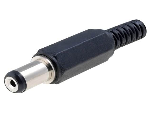 Wtyk zasilający DC na kabel 2.5/5.5 - plastik 