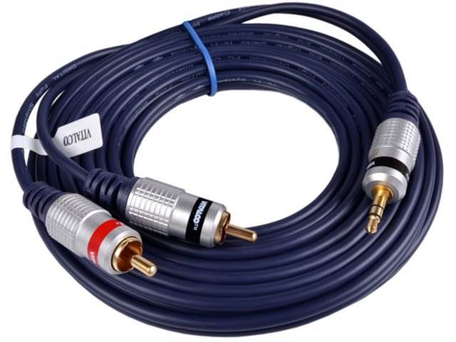 Kabel JACK wtyk - 2xRCA VITALCO HQ - 10m