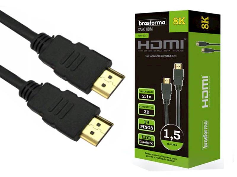 Kabel przewód HDMI-HDMI 8K brasforma 1,5m v2.1