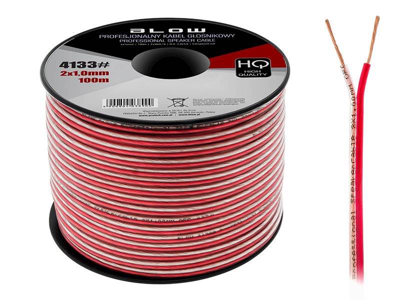 Kabel przewód głośnikowy CCA-OFC 2x 1,00mm -1m
