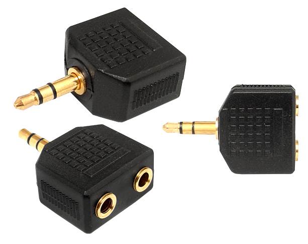 Adapter Jack 3,5mm wtyk - 2x Jack 3,5mm gn. - gold