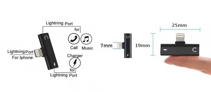 Adapter do telefonu Iphone - zasilanie + słuchawki