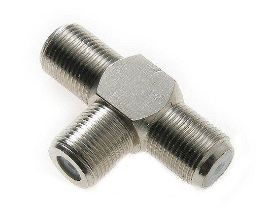 Adapter trójnik 3x gniazdo F metal