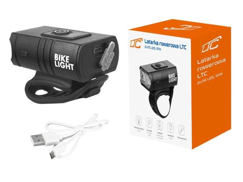 Latarka rowerowa przednia LTC 2x LED T6 10W 