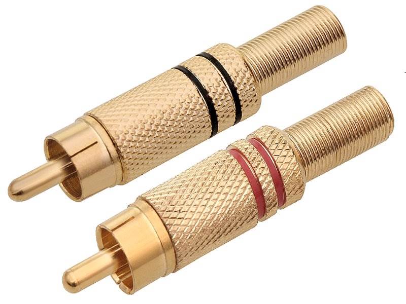 WTYKI RCA złote 5,6mm - komplet 2szt.
