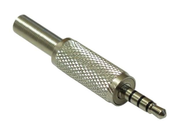 Wtyk JACK 3,5mm 4 polowy - na kabel - Metal