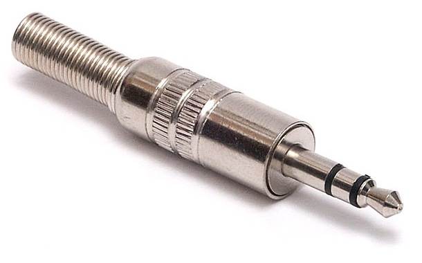 Wtyk mały JACK 3,5mm STEREO - na kabel - SILVER