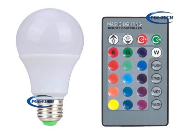 Żarówka RGB LED  3W / E27 + pilot ZD7C
