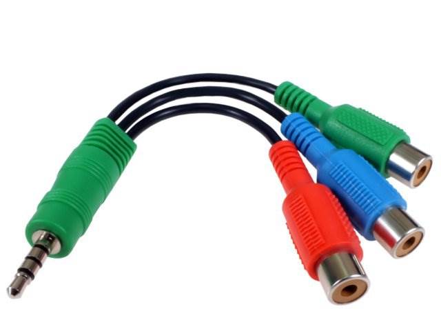 Adapter na kablu Jack 4 polowy wt.-3xRCA gn.
