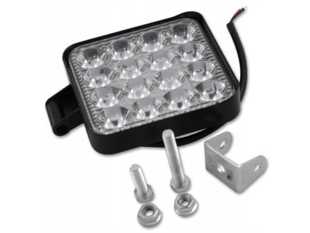 LAMPA ROBOCZA - HALOGEN kwadrat 16 LED 48W 10-30V