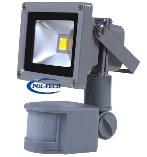 HALOGEN NAŚWIETLACZ 10W + PIR szary StarLED ciepły