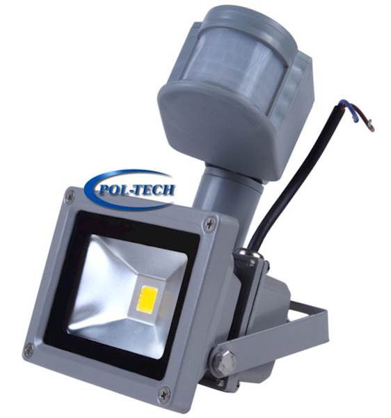 HALOGEN NAŚWIETLACZ 10W + PIR szary StarLED ciepły