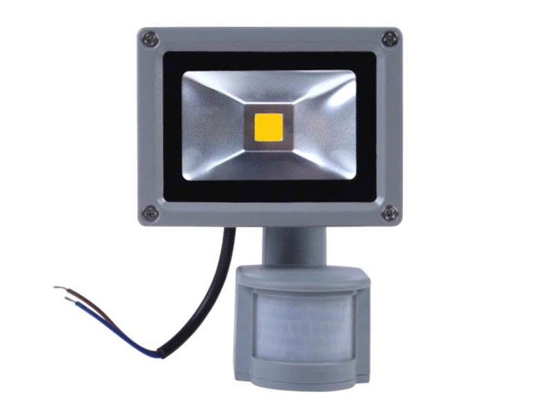 HALOGEN NAŚWIETLACZ 10W + PIR szary StarLED ciepły