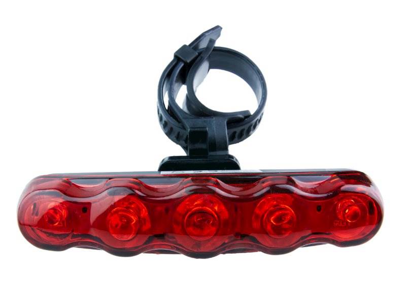 Lampka rowerowa tylna 5x LED czerwona zasil.2x AAA