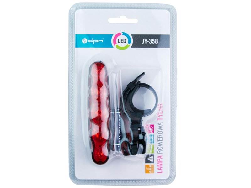 Lampka rowerowa tylna 5x LED czerwona zasil.2x AAA