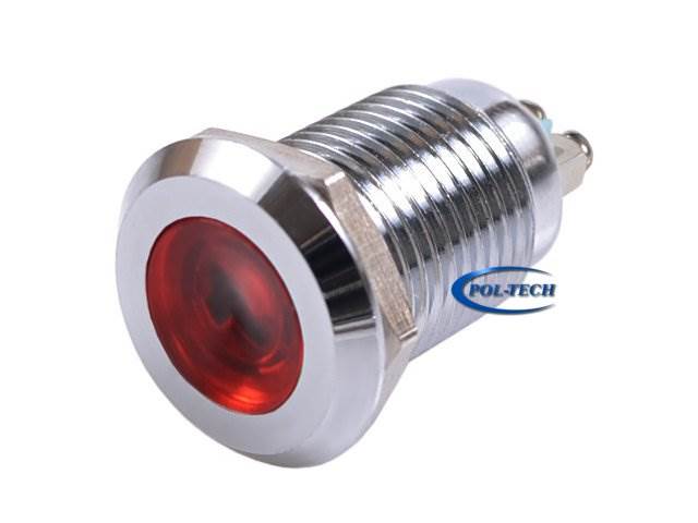 Kontrolka LED 16mm 230V metal CZERWONA
