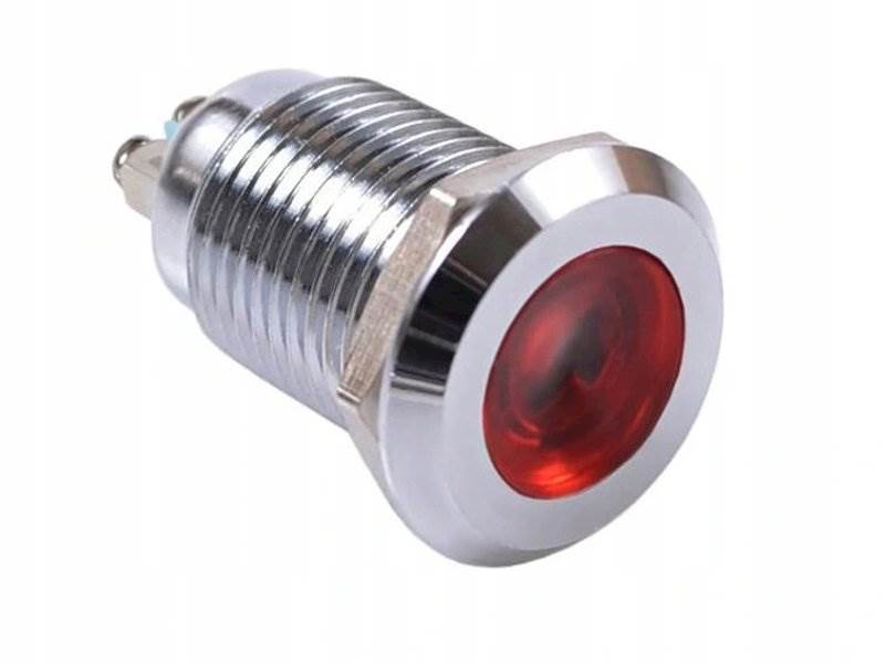 Kontrolka LED 16mm 24V metal CZERWONA