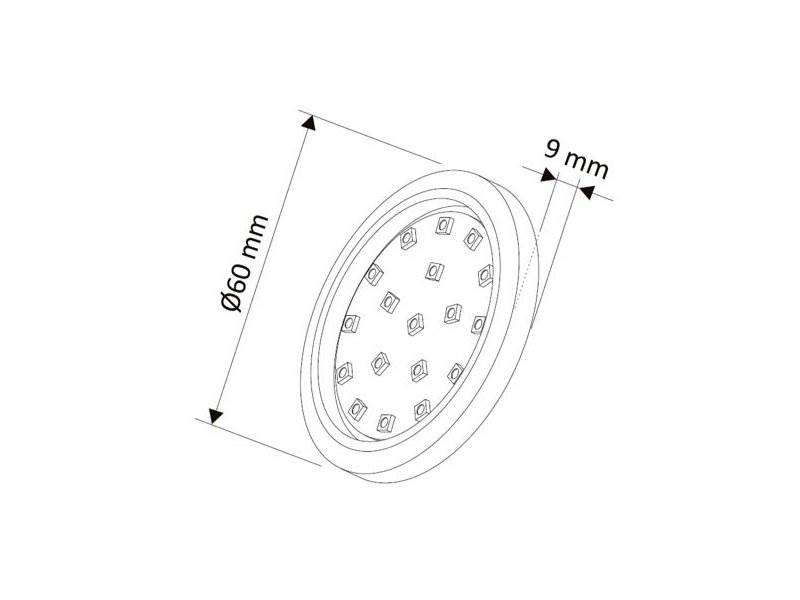 Lampka LED podszafkowa alu. 1,5W / 12V - neutralna