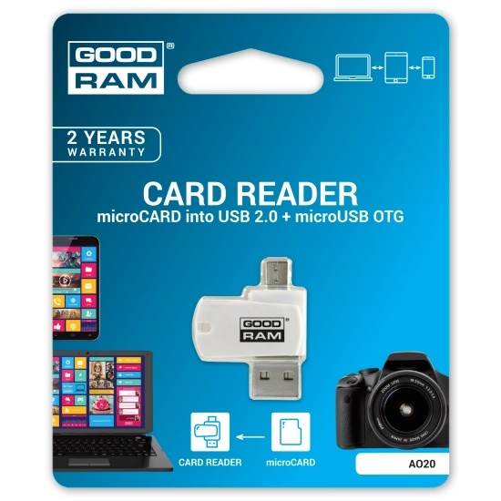 CZYTNIK kart micro SD - wtyk USB +microUSB GOODRAM