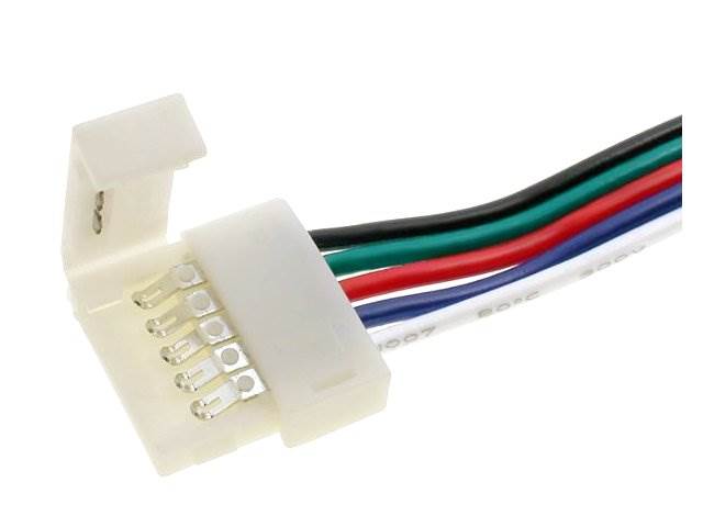 Zatrzask z przewodem 5pin do taśmy LED RGBW 10mm