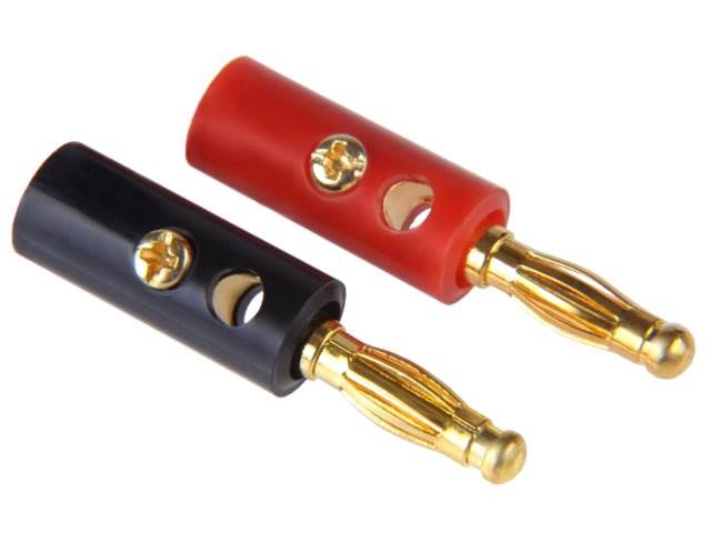 Wtyk głośnikowy banan na kabel GOLD - 2szt.