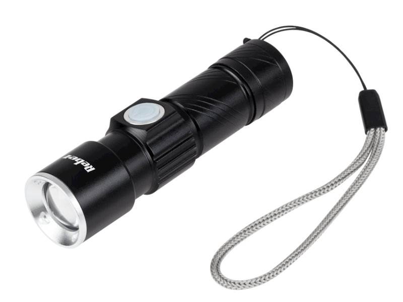 Latarka CREE LED 3W z funkcją zoom akumulator USB 