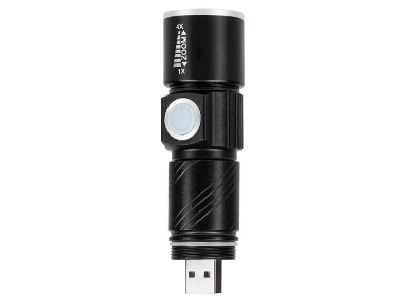 Latarka CREE LED 3W z funkcją zoom akumulator USB 