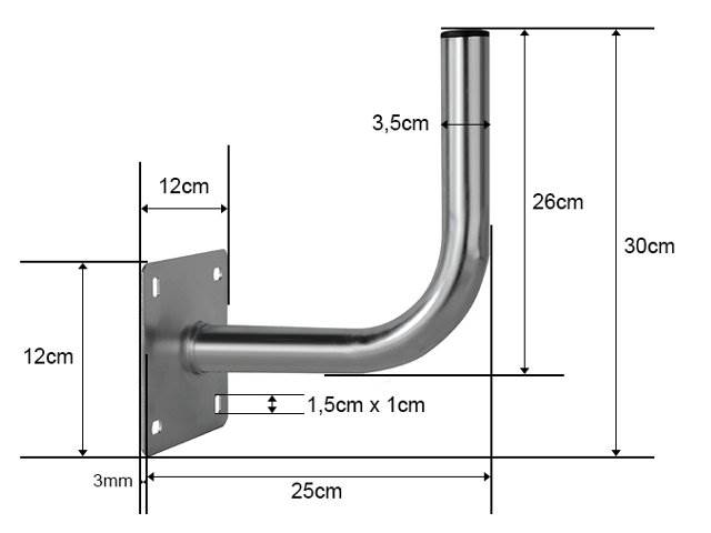 Uchwyt maszt SAT czołowy L-25cm LX SAT37
