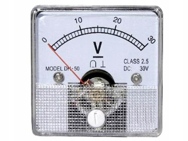 Miernik analog.voltomierz kwadratowy 30V 