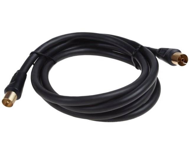 Kabel antenowy wtyk TV / gniazdo TV czarny - 1,5m