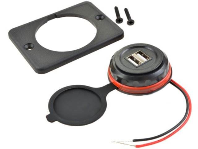 Ładowarka sam. montażowa 2x USB 5V 3.1A - czerwona