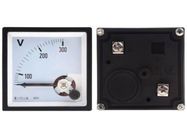 Miernik analog. voltomierz kwadratowy DUŻY - 300V