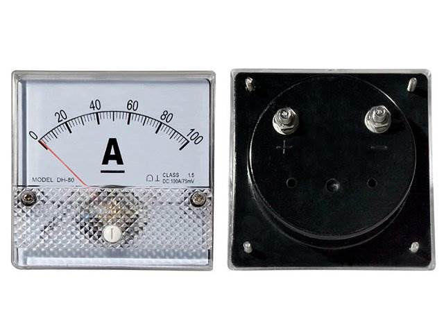 Miernik analog. amperomierz kwadratowy DUŻY - 100A